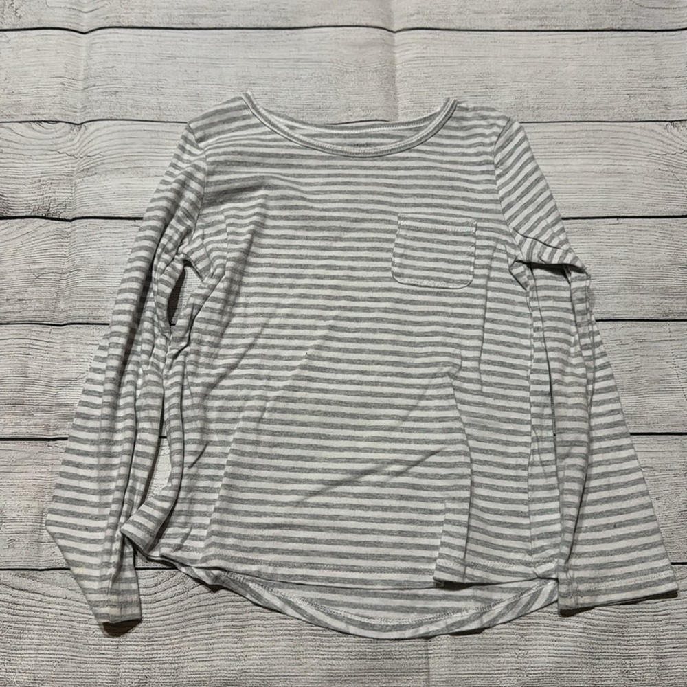 Carter's Gray & White Striped Long Sleeve Shirt size 5T
